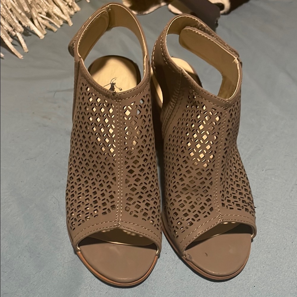 Elegant Brown Peep-Toe Women's Shoes